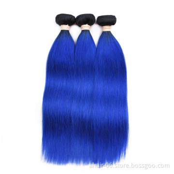 online wholesale shop fashion good price blue ombre hair virgin chinese hair double drawn